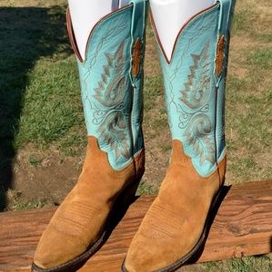 Lucchese Turquoise and Suede woman's boots